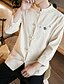 cheap Men&#039;s Casual Shirts-Men&#039;s Shirt Embroidery Solid Colored Standing Collar White Black Blue Army Green Dark Gray Long Sleeve Party Going out Embroidered Tops / Winter / Fall / Winter / Club