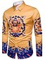 cheap Men&#039;s Shirts-Men&#039;s Daily Street chic Shirt Print Yellow / Long Sleeve