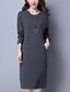 cheap Women&#039;s Dresses-Women&#039;s Plus Size Daily Weekend Street chic Slim Loose Dress - Solid Colored Fall Black Dark Gray XXL XXXL XXXXL