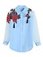 billige Bluser og trøjer til kvinder-Krave Dame - Broderi Broderi / Kvast Gade I-byen-tøj Skjorte Hvid