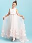 cheap Junior Bridesmaid Dresses-Princess Sweep / Brush Train Junior Bridesmaid Dress Party Satin V Neck with Sashes / Ribbons 2022 / Wedding Party