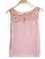 cheap Plus Size Tops-Women&#039;s T shirt Solid Colored Round Neck Daily Going out Lace Sleeveless Loose Tops Casual Streetwear White Pink