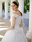 Χαμηλού Κόστους Νυφικά Φορέματα-Αίθουσα Φορεματα για γαμο Βραδινή τουαλέτα Ώμοι Έξω Κοντομάνικο Μακριά ουρά Δαντέλα Νυφικά φορέματα Με Φιόγκος(οι) Χάντρες Καλοκαίρι 2023 Γαμήλιο Πάρτυ, Γυναικεία Ρούχα
