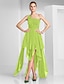 cheap Special Occasion Dresses-A-Line One Shoulder Asymmetrical Chiffon Dress with Beading / Ruched by TS Couture®