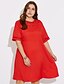 cheap Plus Size Dresses-Women&#039;s Plus Size Daily Going out Shift Dress - Solid Colored Red Spring Black Red Blue XXL XXXL XXXXL XXXXXL