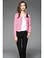 cheap Women&#039;s Outerwear-Women&#039;s Dailywear Work Spring / Fall Regular Blazer, Solid Colored Round Neck Long Sleeve Others Black / Red / Pink XL / XXL / XXXL