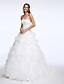 cheap Wedding Dresses-Wedding Dresses Chapel Train Ball Gown Strapless Sweetheart Organza With Beading Criss-Cross 2023 Bridal Gowns