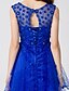 Χαμηλού Κόστους Φορέματα ειδικών περιστάσεων-Γραμμή Α Λουλουδάτο Αργίες Καλωσόρισμα Κοκτέιλ Πάρτι Φόρεμα Illusion Seckline Αμάνικο Μέχρι το γόνατο Δαντέλα Σατέν Τούλι με Χάντρες Λουλούδι 2020