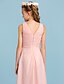 Χαμηλού Κόστους Φορέματα για παρανυφάκια-Ίσια Γραμμή Μακρύ Λαιμόκοψη V Σιφόν Junior Bridesmaid Dresses &amp; Gowns Με Χιαστί Νυφικά Φορέματα 4-16 ετών