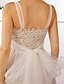 olcso Cufflinks-Szalon Esküvői ruhák Seprűuszály Hercegnő Ujjatlan Illusion nyak Csipke Val vel Pántlika / szalag Csokor 2023 Ősz Menyasszonyi ruhák