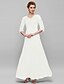 cheap Mother of the Bride Dresses-Sheath / Column V Neck Floor Length Chiffon / Lace Mother of the Bride Dress with Appliques by LAN TING BRIDE®