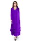 cheap The Wedding Store-A-Line Mother of the Bride Dress Plus Size Elegant Scoop Neck Ankle Length Chiffon Long Sleeve yes with Beading Tassel Flower 2023