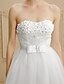 cheap Wedding Dresses-Reception Wedding Dresses A-Line Sweetheart Sleeveless Asymmetrical Lace Bridal Gowns With Bowknot Sash / Ribbon 2023 Summer Wedding Party, Women&#039;s Clothing