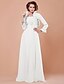 cheap Mother of the Bride Dresses-Sheath / Column Mother of the Bride Dress Wrap Included Straps Floor Length Chiffon Satin 3/4 Length Sleeve with Sash / Ribbon Criss Cross Crystals 2021