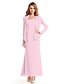 cheap Mother of the Bride Dresses-Sheath / Column Mother of the Bride Dress Convertible Dress Straps Ankle Length Crepe Long Sleeve yes with Pleats 2023