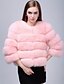 Χαμηλού Κόστους Women&#039;s Fur &amp; Faux Fur Coats-Γυναικεία Χειμώνας Γούνινο παλτό Κοντό Μονόχρωμο Καθημερινά Λευκό Μαύρο Ρουμπίνι Τ M L