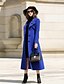cheap Women&#039;s Outerwear-Women&#039;s Winter Coat Daily Work Vintage Street chic Long Solid Colored Wool Blue S / M / L