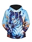 cheap Men&#039;s Hoodies &amp; Sweatshirts-Men&#039;s Hoodie 3D Print Hooded Long Sleeve Light Blue M L XL XXL XXXL / Fall