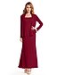 זול שמלות לאם הכלה-נדן/עמוד שמלת אם הכלה רצועות שמלה להמרה באורך הקרסול קרפ שרוול ארוך כן עם קפלים 2023