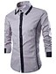 cheap Men&#039;s Casual Shirts-Men&#039;s Shirt Color Block Shirt Collar White Black Gray Long Sleeve Daily Weekend Slim Tops Cotton