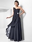 cheap Special Occasion Dresses-Sheath / Column Open Back Formal Evening Military Ball Dress One Shoulder Sleeveless Floor Length Chiffon with Ruched Crystals Draping 2022