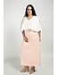 cheap Plus Size Dresses-Women&#039;s Maxi Plus Size Blushing Pink Dress Street chic Fall Party Shift Color Block Batwing Sleeve V Neck L XL