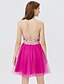 cheap Special Occasion Dresses-Ball Gown Halter Neck Short / Mini Tulle Dress with Beading / Embroidery / Sash / Ribbon by TS Couture®