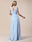 cheap Evening Dresses-Sheath / Column Elegant Dress Prom Formal Evening Floor Length Sleeveless V Neck Chiffon with Pleats Draping Crystal Brooch 2023