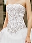 זול שמלות כלה-שמלות חתונה נשף סטרפלס סטרפלס שובל קורט אורגנזה שמלות כלה עם כיווצים למעלה ריקמה 2024