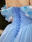 baratos Vestidos de Casamento-Vestidos de noiva De Baile Ombro a Ombro Manga Curta Cauda Escova Georgette Vestidos de noiva Com Laço Saia com Pregas em Cascata 2023