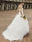 cheap Wedding Dresses-Wedding Dresses Princess Sweetheart Sleeveless Chapel Train Satin Bridal Gowns With Beading Cascading Ruffle 2023