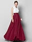 cheap Special Occasion Dresses-A-Line Color Block Prom Formal Evening Dress High Neck Sleeveless Floor Length Lace Satin with Lace Buttons