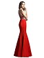 cheap Special Occasion Dresses-Mermaid / Trumpet Elegant &amp; Luxurious Holiday Cocktail Party Prom Dress Jewel Neck Sleeveless Floor Length Mikado with Beading 2020