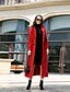 ieftine Women&#039;s Coats &amp; Trench Coats-Women&#039;s Winter Coat Daily Work Vintage Maxi Solid Colored Wool Red S / M / L