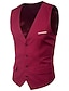 cheap Men&#039;s Trench Coat-Men&#039;s Spring Summer Vest Work Plus Size V Neck Regular Solid Colored Sleeveless Wine / Black / Purple S / M / L / Fall / Winter / Slim