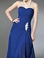 cheap Special Occasion Dresses-Sheath / Column Open Back Dress Formal Evening Military Ball Sweep / Brush Train Sleeveless Strapless Chiffon with Appliques 2024