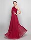 cheap Evening Dresses-A-Line Open Back Prom Formal Evening Dress One Shoulder Sleeveless Floor Length Chiffon with Appliques Side Draping 2021