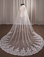 cheap Wedding Veils-One-tier Wedding Veil Chapel Veils with Appliques Lace / Tulle / Angel cut / Waterfall