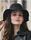 זול כובעים לנשים-בגדי ריקוד נשים כובע עם שוליים רחבים תערובת כותנה כותנה ביגוד לראש - אחיד צבע טהור סתיו שחור קאמל