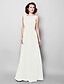 cheap Mother of the Bride Dresses-A-Line Mother of the Bride Dress Sparkle &amp; Shine Jewel Neck Floor Length Chiffon Sleeveless with Criss Cross Ruched Crystals 2021
