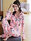 abordables Pijamas y ropa de cama-Mujer Pijamas Medio Algodón Tejido romano Azul Piscina Rosa