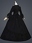 cheap Historical &amp; Vintage Costumes-Duchess Gothic Vintage Victorian Medieval 18th Century Dress Party Costume Masquerade Prom Dress Women&#039;s Lace Costume Black / Burgundy Vintage Cosplay Party Prom Long Sleeve Floor Length Ball Gown