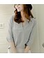 cheap Plus Size Tops-Women&#039;s Blouse Solid Colored V Neck Pink Light Blue Gray White Black Daily Going out Clothing Apparel