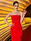 cheap Evening Dresses-Mermaid / Trumpet Celebrity Style Dress Holiday Sweep / Brush Train Sleeveless Strapless Jersey with Criss Cross Ruched Beading 2022 / Cocktail Party / Formal Evening / Open Back