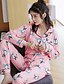 Недорогие Пижамы и домашняя одежда-Жен. Пижамы Средняя Хлопок Романский трикотаж Синий Розовый