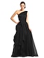 cheap Prom Dresses-A-Line Elegant Prom Formal Evening Dress One Shoulder Sleeveless Floor Length Organza with Side Draping 2022