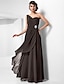 cheap Special Occasion Dresses-Sheath / Column Open Back Formal Evening Military Ball Dress One Shoulder Sleeveless Floor Length Chiffon with Ruched Crystals Draping 2022