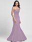 cheap Bridesmaid Dresses-Product Sample Mermaid / Trumpet Strapless Floor Length Satin Bridesmaid Dress with Bandage by LAN TING BRIDE® / Open Back