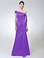 cheap Special Occasion Dresses-Mermaid / Trumpet One Shoulder Floor Length Satin Dress with Bow(s) by TS Couture®