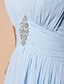 preiswerte Abendkleider-Eng anliegend Elegant Kleid Abiball Formeller Abend Boden-Länge Ärmellos V Ausschnitt Chiffon mit Plissee Drapiert Kristall Brosche 2023